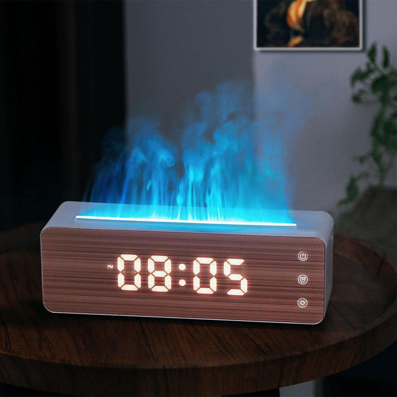 FlameBreeze Clock HumidifierRozalRetail®4Product Description 
The innovative flame shaped humidifier integrates clock display function, bringing more fun and convenience to your bedroom. Not only can it proFlameBreeze Clock Humidifier