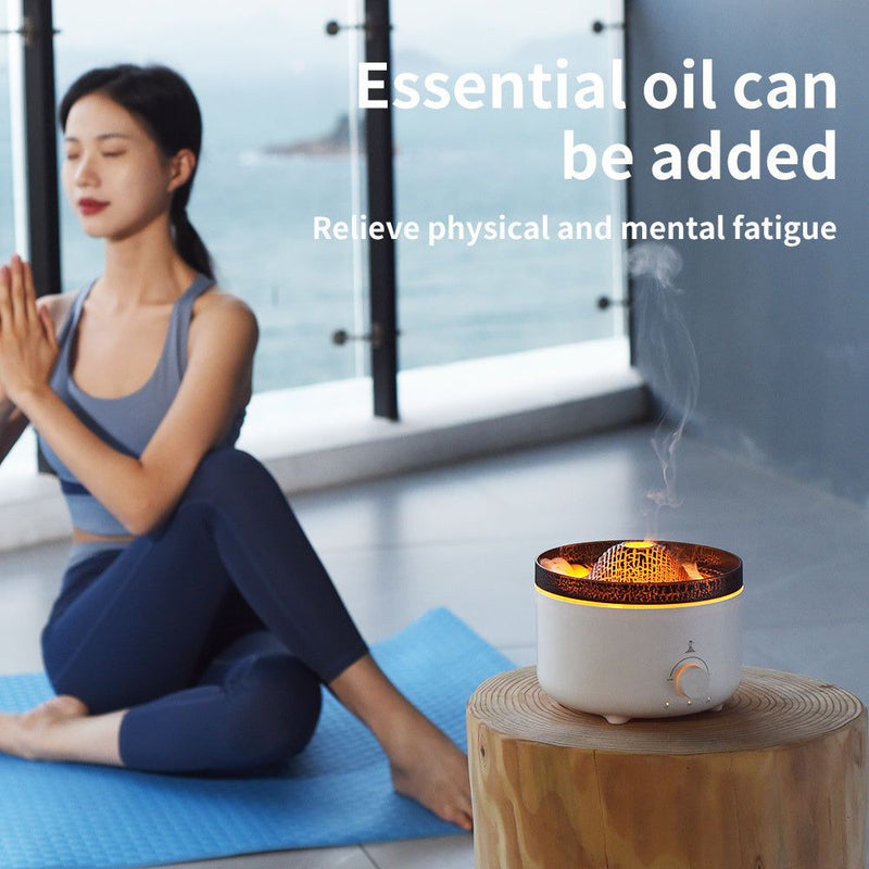 SimFlame Volcano HumidifierRozalRetail®0Overview:


 1. Simulated flame light——Orange and blue light,create romantic and warm atmosphere.
 
 2. Aroma diffuser——Can be added essential oil,spread pleasing frSimFlame Volcano Humidifier