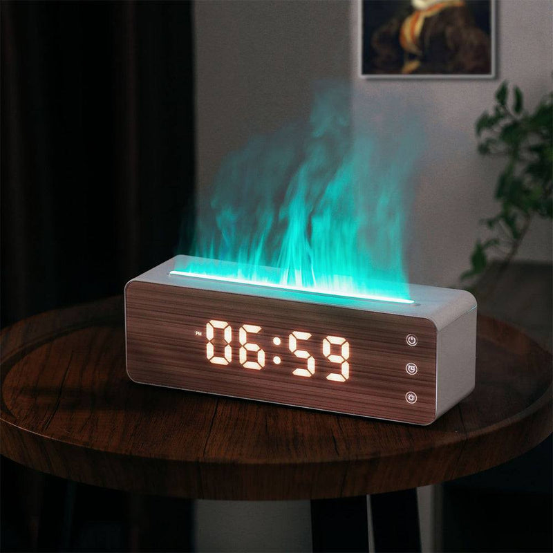 FlameBreeze Clock HumidifierRozalRetail®4Product Description 
The innovative flame shaped humidifier integrates clock display function, bringing more fun and convenience to your bedroom. Not only can it proFlameBreeze Clock Humidifier