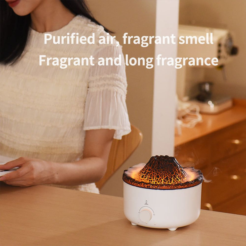 SimFlame Volcano HumidifierRozalRetail®0Overview:


 1. Simulated flame light——Orange and blue light,create romantic and warm atmosphere.
 
 2. Aroma diffuser——Can be added essential oil,spread pleasing frSimFlame Volcano Humidifier