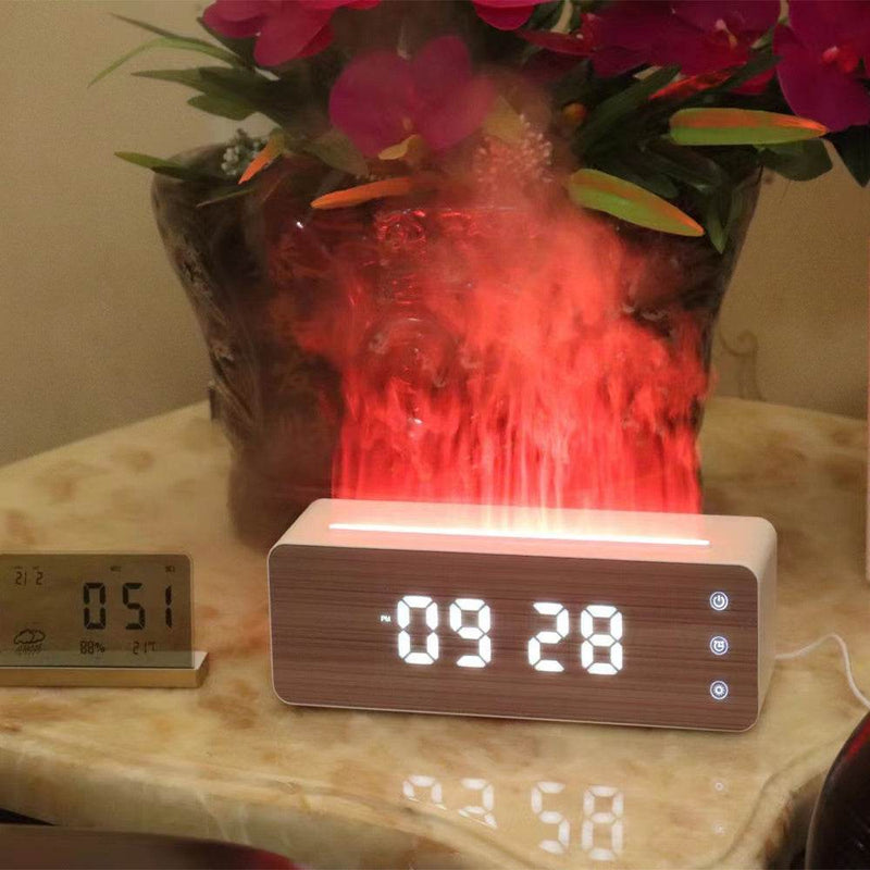 FlameBreeze Clock HumidifierRozalRetail®4Product Description 
The innovative flame shaped humidifier integrates clock display function, bringing more fun and convenience to your bedroom. Not only can it proFlameBreeze Clock Humidifier