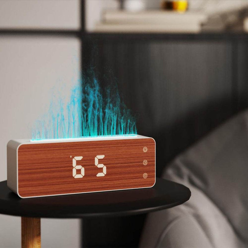 FlameBreeze Clock HumidifierRozalRetail®4Product Description 
The innovative flame shaped humidifier integrates clock display function, bringing more fun and convenience to your bedroom. Not only can it proFlameBreeze Clock Humidifier