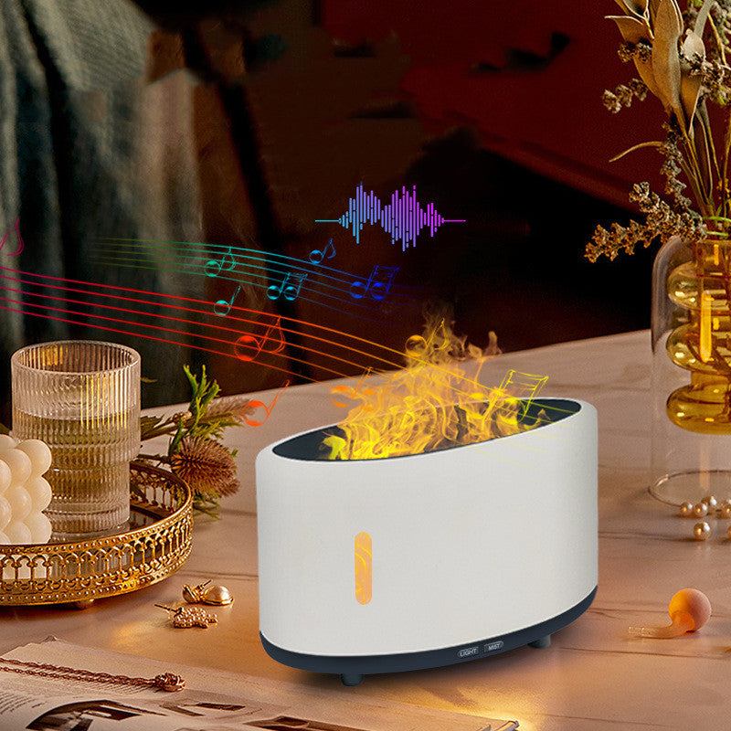 Camping Bluetooth Music Flame HumidifierRozalRetail®0Product information: 
Power supply mode: plug-in type Functions: aromatherapy, atomizer, lighting, others Oval: noise Water tank capacity: 0.5L and below Color: whitCamping Bluetooth Music Flame Humidifier