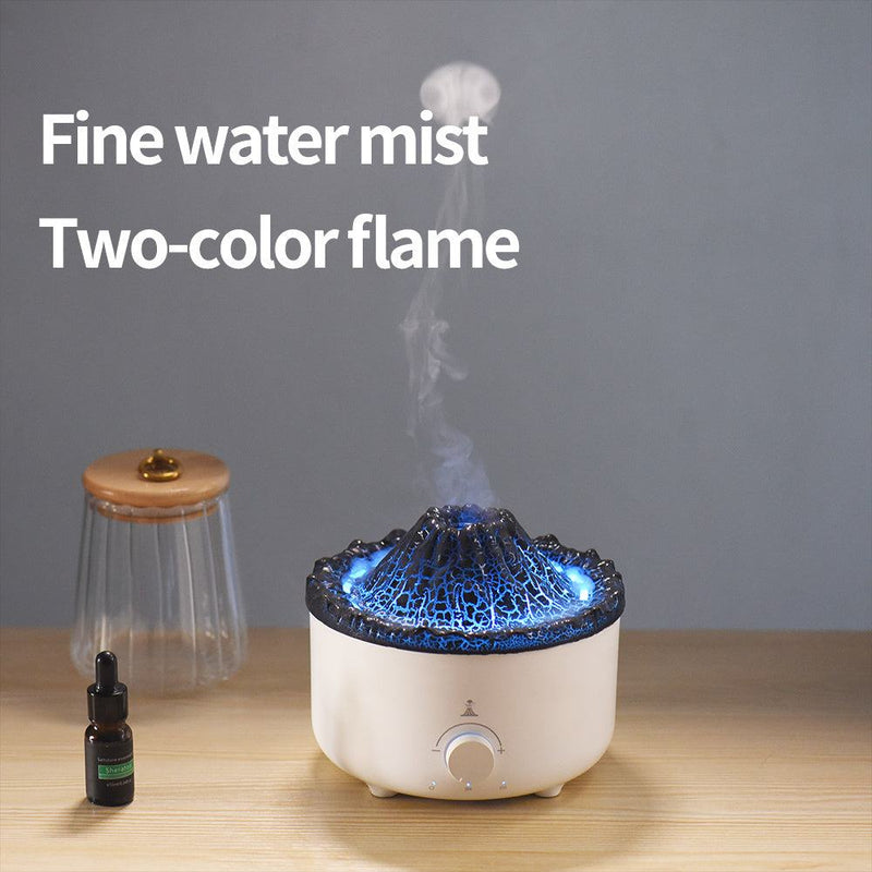 SimFlame Volcano HumidifierRozalRetail®0Overview:


 1. Simulated flame light——Orange and blue light,create romantic and warm atmosphere.
 
 2. Aroma diffuser——Can be added essential oil,spread pleasing frSimFlame Volcano Humidifier