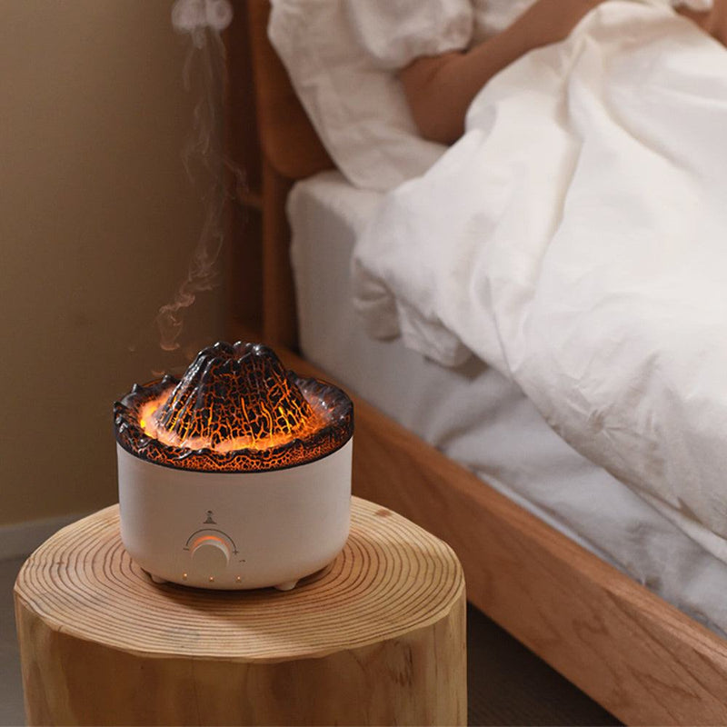 SimFlame Volcano HumidifierRozalRetail®0Overview:


 1. Simulated flame light——Orange and blue light,create romantic and warm atmosphere.
 
 2. Aroma diffuser——Can be added essential oil,spread pleasing frSimFlame Volcano Humidifier