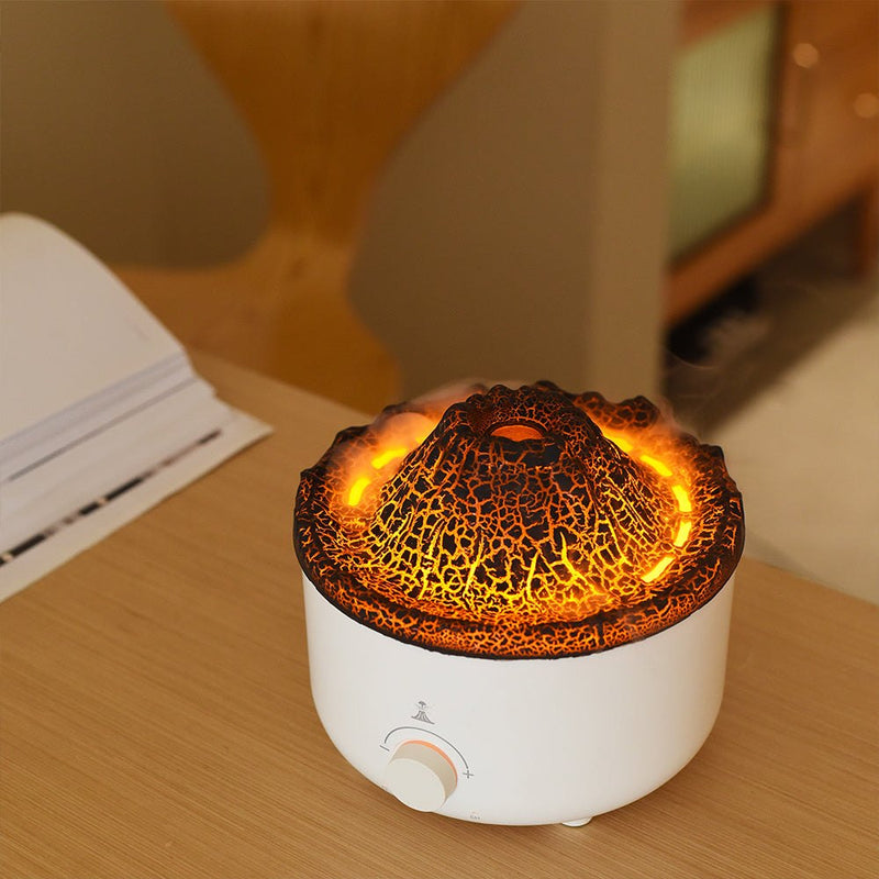 SimFlame Volcano HumidifierRozalRetail®0Overview:


 1. Simulated flame light——Orange and blue light,create romantic and warm atmosphere.
 
 2. Aroma diffuser——Can be added essential oil,spread pleasing frSimFlame Volcano Humidifier